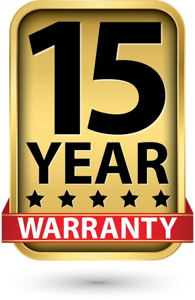 Year Warranty Golden Label Vector Illustration — Stock Vector