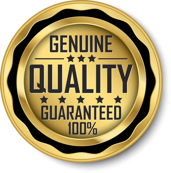 Genuin Kvalitet Garanteras 100 Gold Label Vektorillustration — Stock vektor