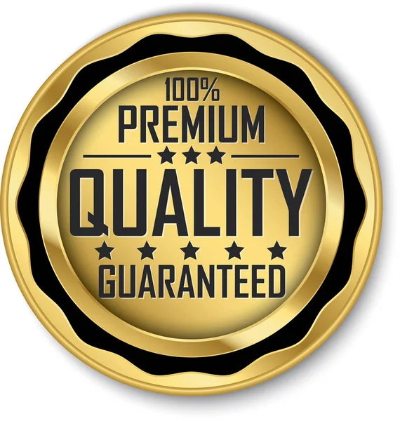 100 Premiumkvalitet Garanteras Gold Label Vektorillustration — Stock vektor