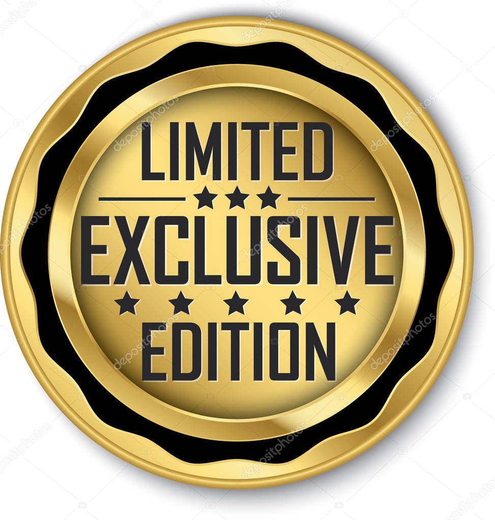 Exclusive limited edition gold label, vector illustration