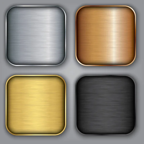 Metal Templates Set Texture Metal Button Set Texture Silver Gold Royalty Free Stock Illustrations