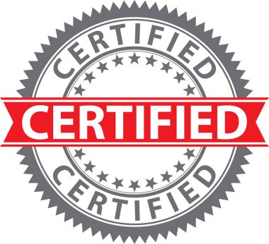 Sertifikalı damga, rozet, vektör çizim sertifikalı