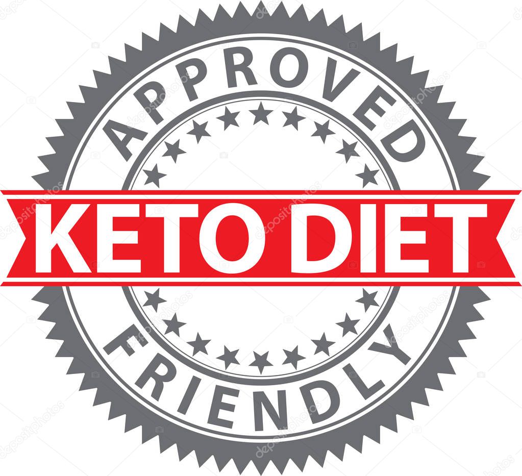 Keto diet friendly sign, keto diet friendly badge, vector illust