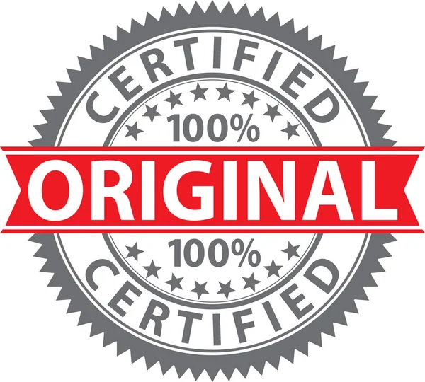 Originele Stempel 100 Gecertificeerde Originele Badge Vectorillustratie Rechtenvrije Stockillustraties