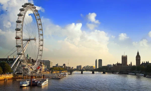 London Reino Unido Setembro 2014 London Cityscape London Eye Início — Fotografia de Stock