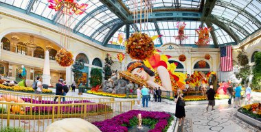 Las Vegas, Nv, Abd - 19 Ekim 2018: Las Vegas Strip'teki Bellagio Casino Resort'ta Konservatuar & Botanik Bahçeleri 
