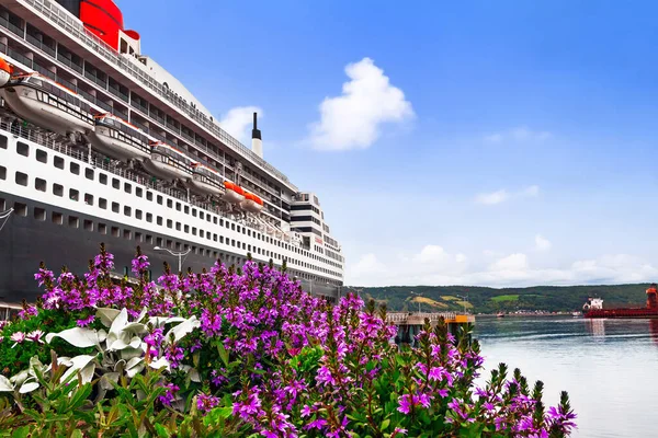 Saguenay Canada Wrzesień 2019 Statek Rms Queen Mary Zadokował Porcie — Zdjęcie stockowe