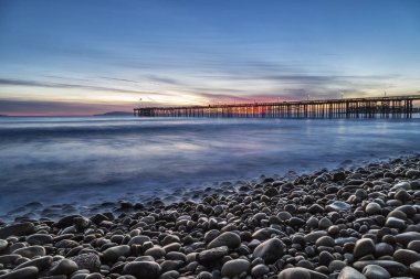Ventrua Beach California muhteşem bir günbatımı