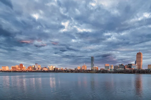 Boston Skyline Puesta Del Sol —  Fotos de Stock