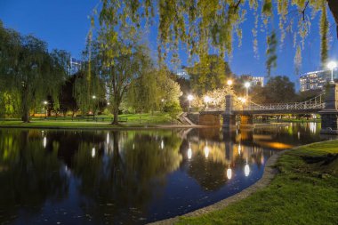 Kamu bahçe geceleri Boston'da