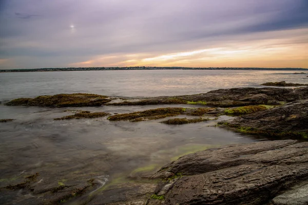 Vacker Solnedgång Stranden — Stockfoto