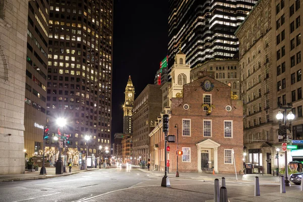 Christmas Night Boston — Stock Photo, Image