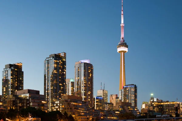Een Uitzicht Van Toronto Downtown Jachthaven West Quay Met Hoge — Stockfoto