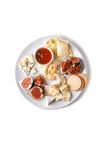 Assiette au fromage aux fruits — Photo