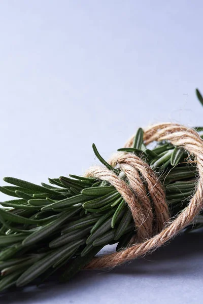 Grüner frischer Rosmarin und Seil — Stockfoto