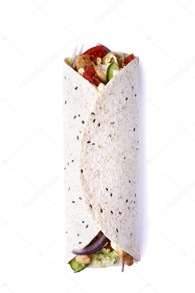 tortilla with chicken and vegetables