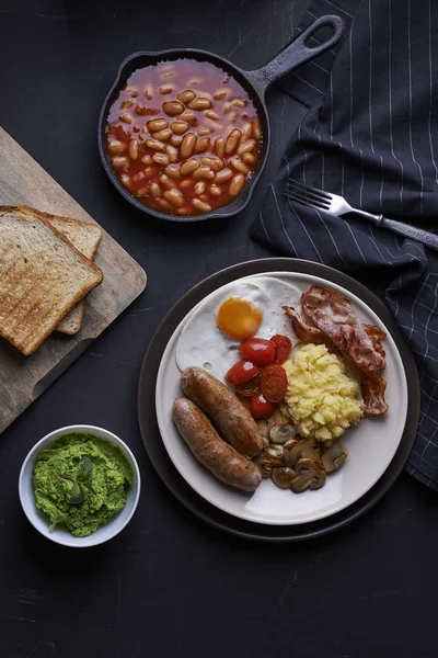 Traditional english breakfat. top view — Stock Photo, Image
