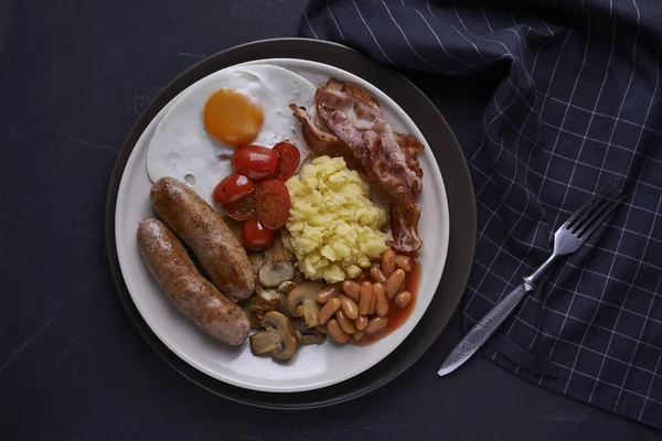Traditional english breakfast. top view — Stock Photo, Image