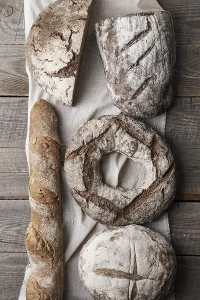 Verios bread on wooden background — Stock Photo, Image