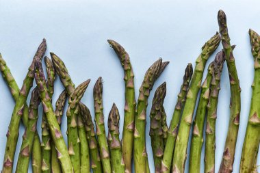 Mavi arka plan üzerinde kuşkonmaz