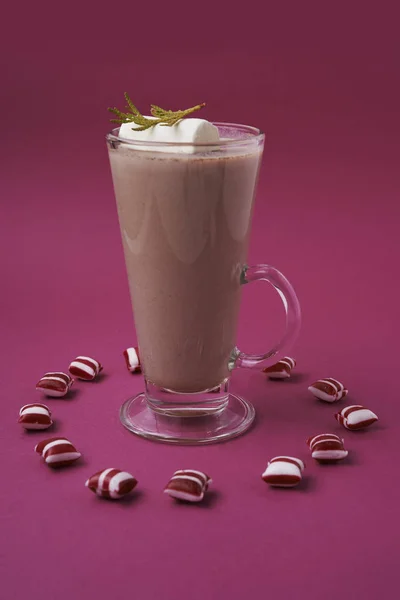 Glass with cocoa — 스톡 사진