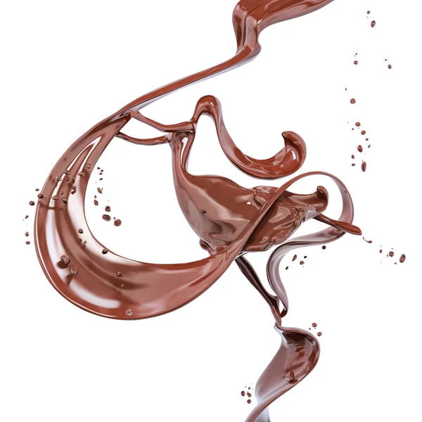 Spruzzata Caffè Caldo Brunastro Cioccolato Ragazza Isolata Sfondo Bianco Rendering — Foto Stock