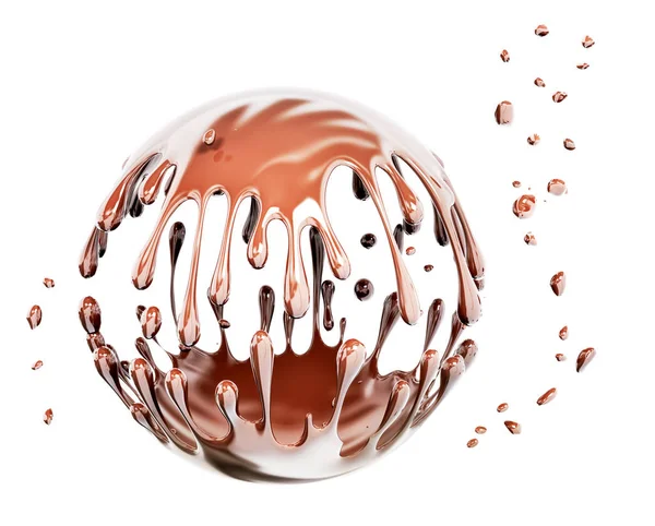 Splashing Chocolate Scope Abstract Background Isolated Rendering — Stock Photo, Image