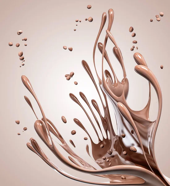 Spritzer Schokoladenklecks Abstrakter Hintergrund Isolierte Darstellung — Stockfoto