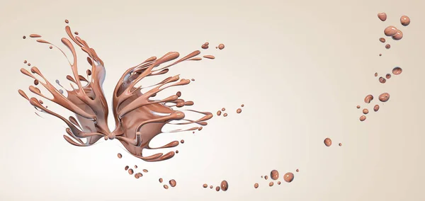 Spatten Van Chocolade Vorm Van Vlinder Abstracte Achtergrond — Stockfoto