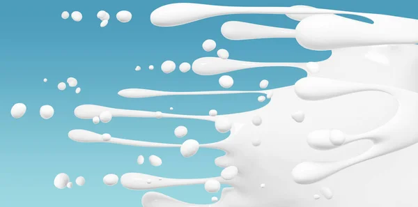 スプラッシュ ミルクの抽象画の背景は レンダリングを分離 — ストック写真
