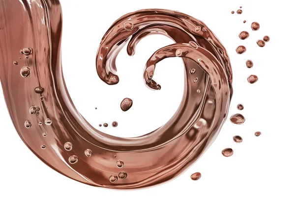 Splash Chocolate Isolated Abstract Background Rendering — Stock Photo, Image