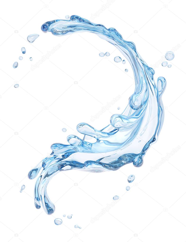 Splashing water abstract background, 3d rendering 