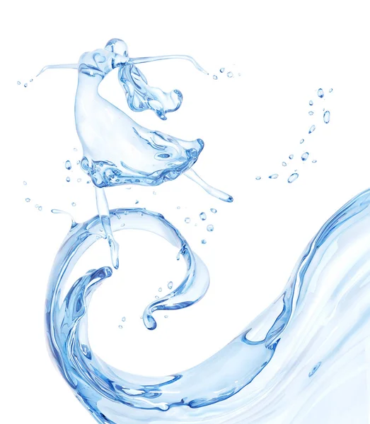 Šplouchání vody a dívčí ilustrace, abstraktní backgroun — Stock fotografie