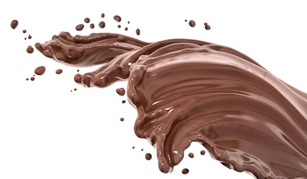 Splash czekolady abstrakcyjne tło renderowania 3D — Zdjęcie stockowe