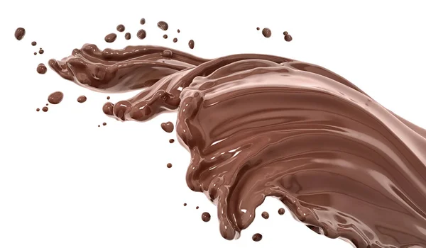 Splash of chocolate abstract background 3d rendering — Stock Photo, Image