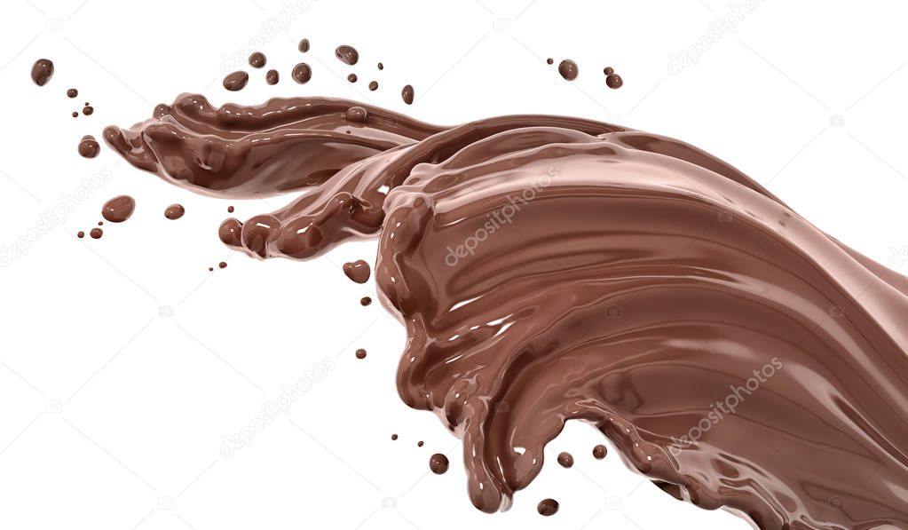 Splash of chocolate abstract background 3d rendering