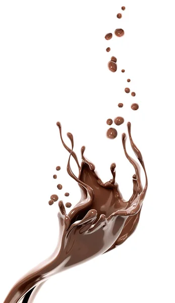 Splashing cioccolato astratto sfondo rendering 3d — Foto Stock