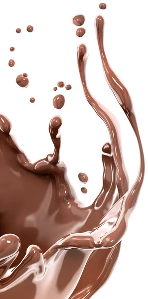 飞溅巧克力抽象背景 3d 渲染 — 图库照片