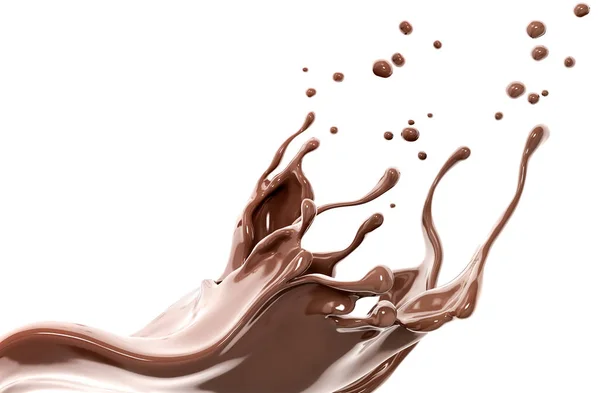 Splashing çikolata soyut arka plan, 3d render 