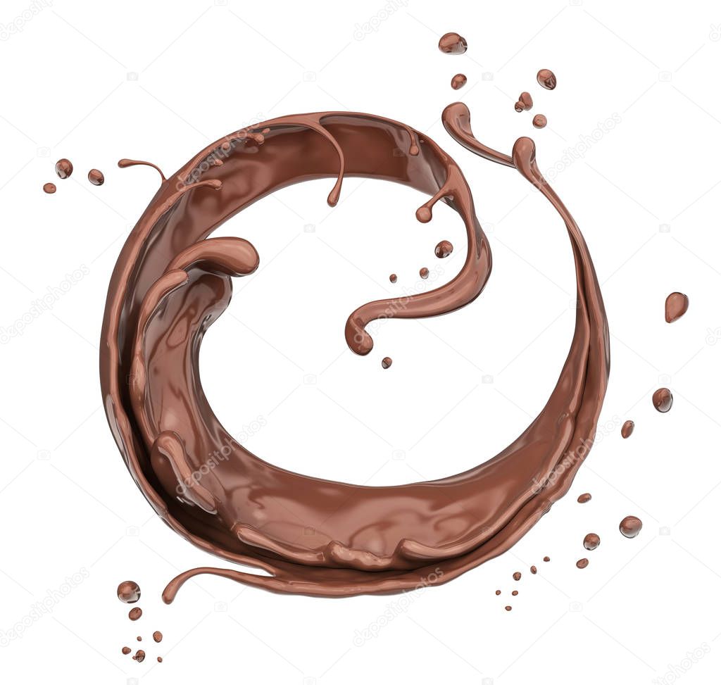 Splashing chocolate abstract background, 3d rendering 