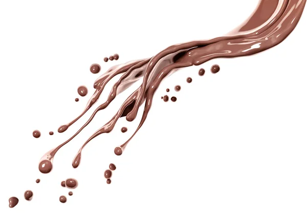 Splashing chocolade abstracte achtergrond, 3D rendering — Stockfoto