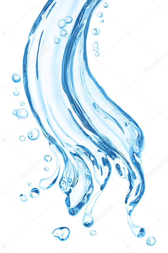 Splashing of water abstract background, 3d rendering 