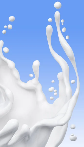 Éclaboussure de lait fond abstrait, rendu 3d — Photo