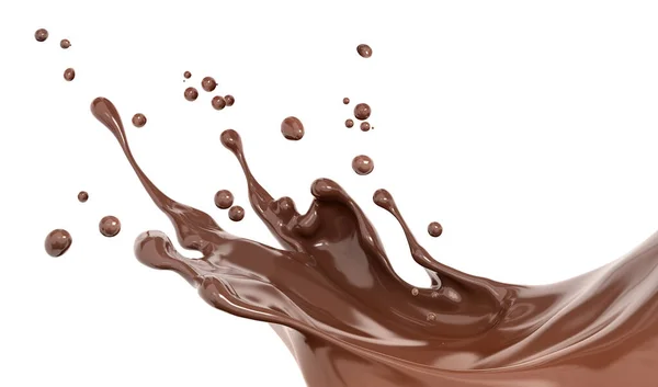 Chocolate Splash Food Drink Illustration Abstract Swirl Background Rendering — Stock Photo, Image