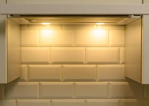 Azulejo Brillante Blanco Rectangular Cocina Foto Alta Calidad — Foto de Stock