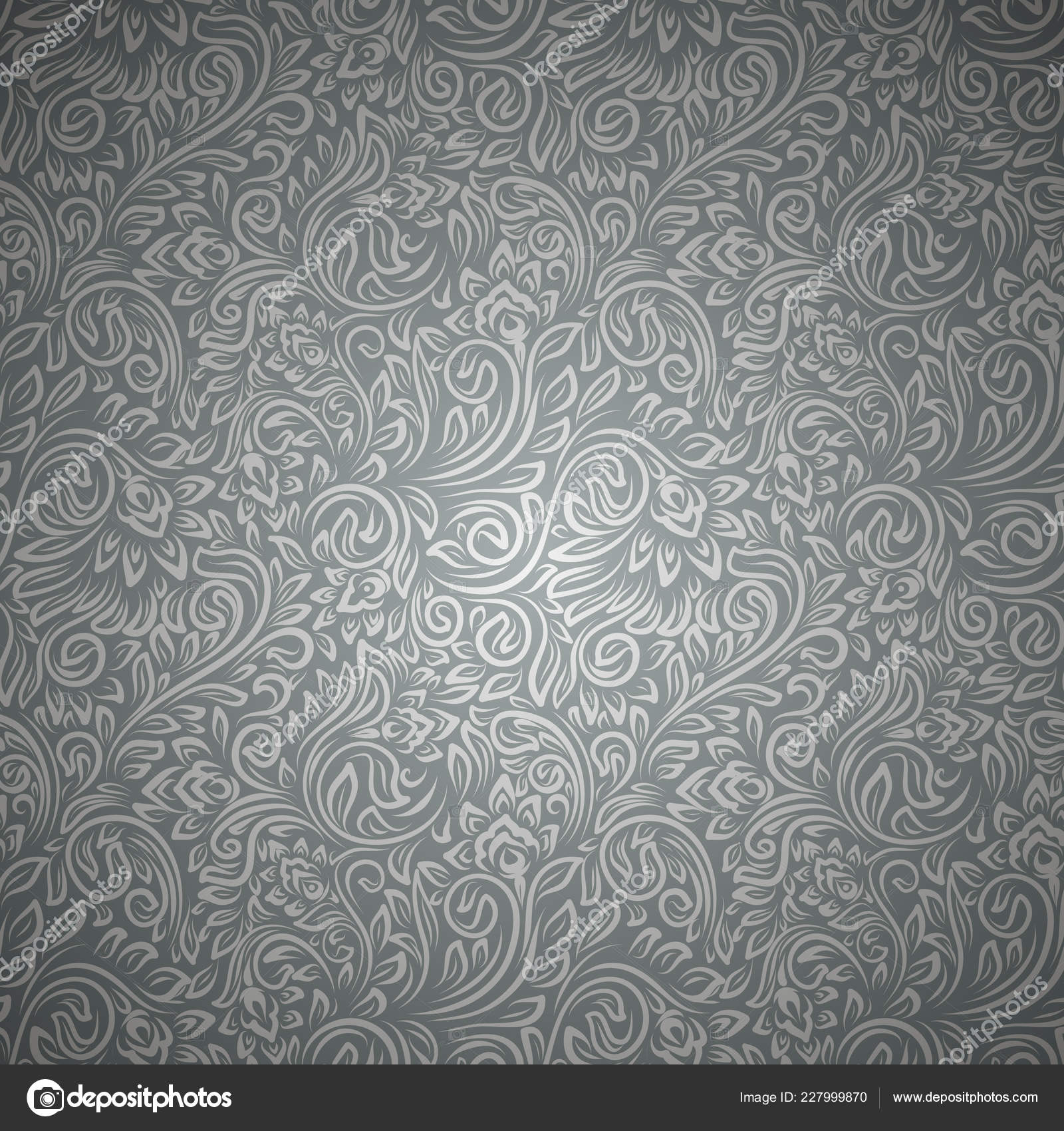 Old Fashioned Pattern Beautiful Curls Grey Background Stock Vector by  ©hoverfly 227999870, image size:1600x1700