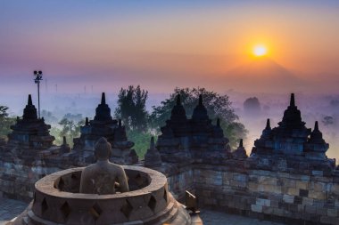 Borobudur Temple at twilight time, Yogyakarta, Java, Indonesia.