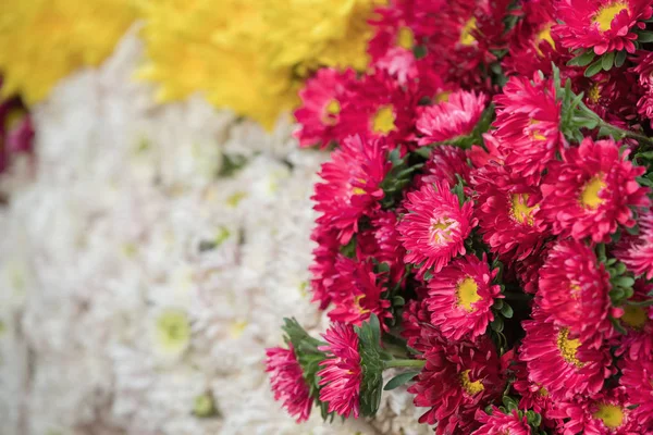 Colorful Flowers Background Sale Wholesale Flower Market Kyauk Mee Roadside — Stock Photo, Image