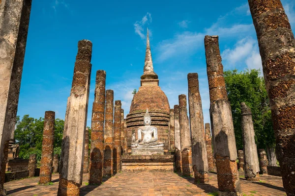 Belo Templo Tailândia Nome Parque Histórico Sukhothai Sri — Fotografia de Stock