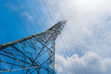 yüksek gerilim kutup mavi gökyüzü arka plan